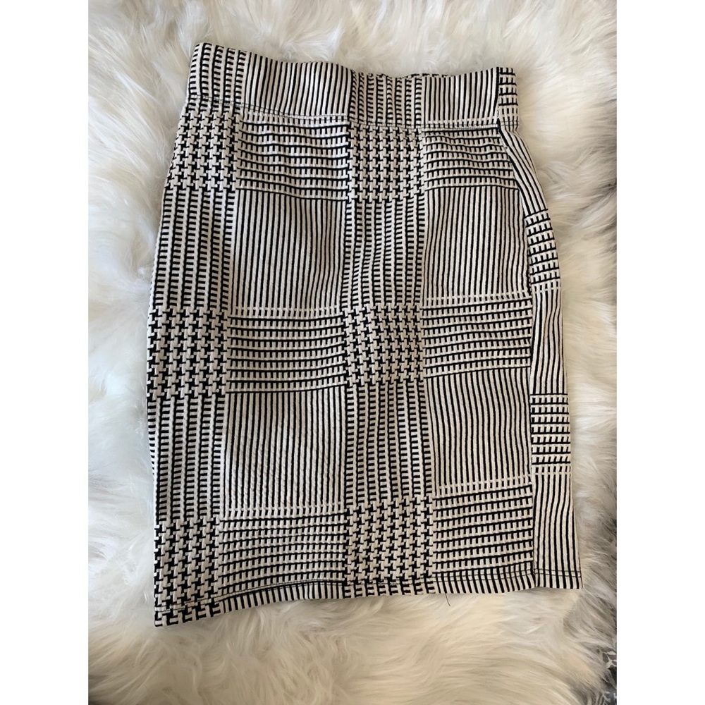 Women’s Houndstooth & Striped Bandage Skirt